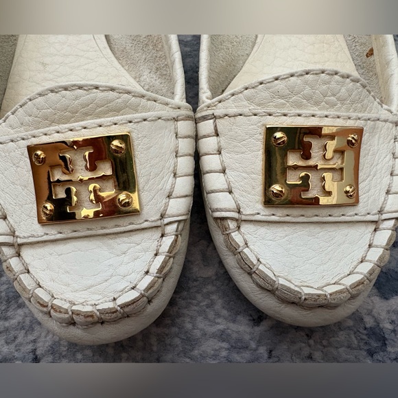 Tory Burch Leather Whipstitch Trim Loafers, Women’s 8M, Bone - Picture 8 of 15